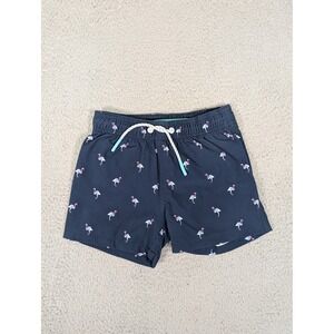 Bonobos Shorts Boys 3T Blue Flamingo Swim Trunks Quick Dry Elastic‎ Waist Summer